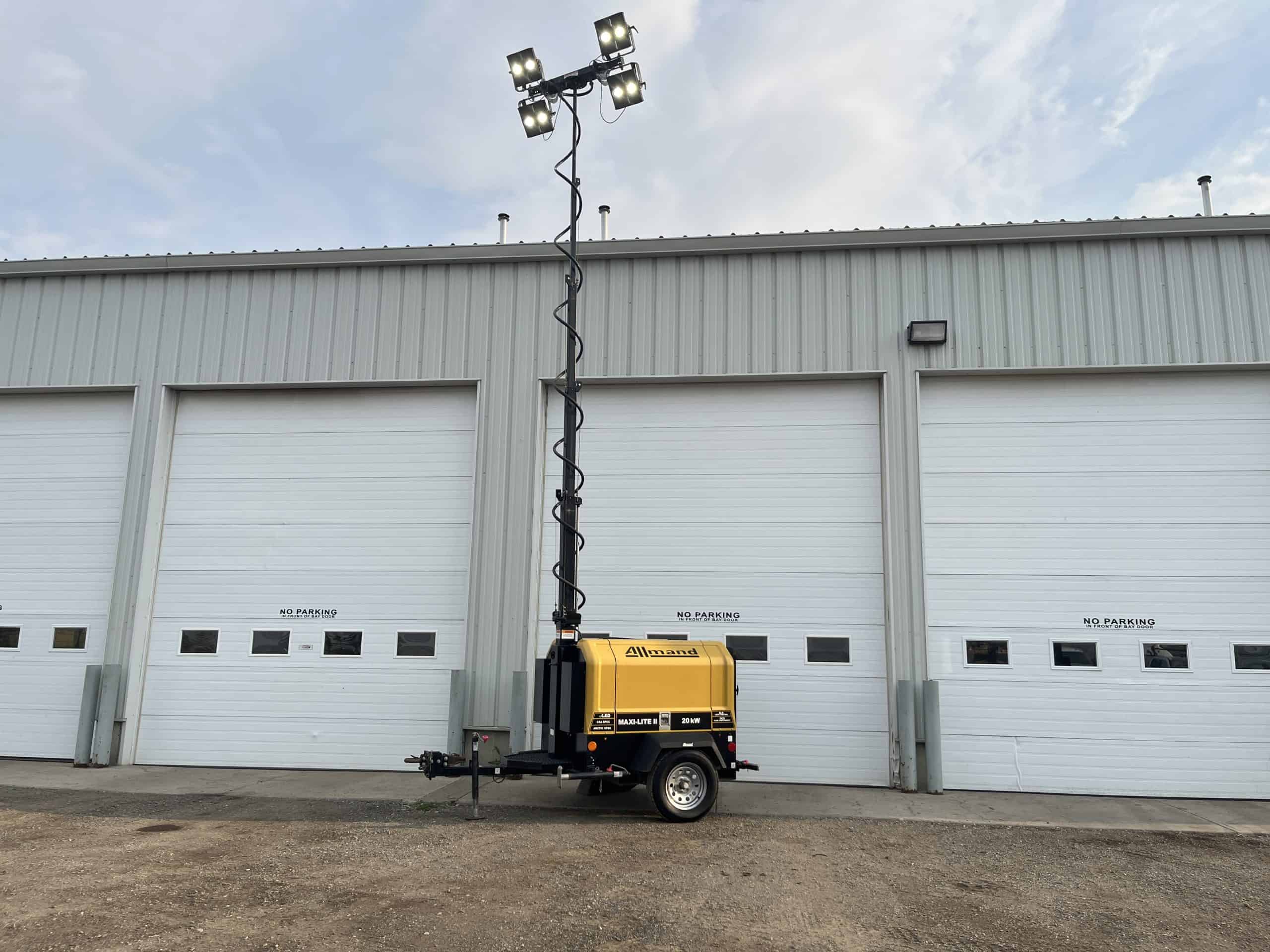 Used 20 kw Allmand Maxi-Lite 3 phase light tower & Generator for sale in Toronto, Ottawa, Thunder Bay ON.